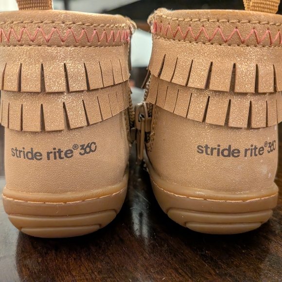 Stride Rite Tan Kids Fringe Boots - Picture 4 of 11